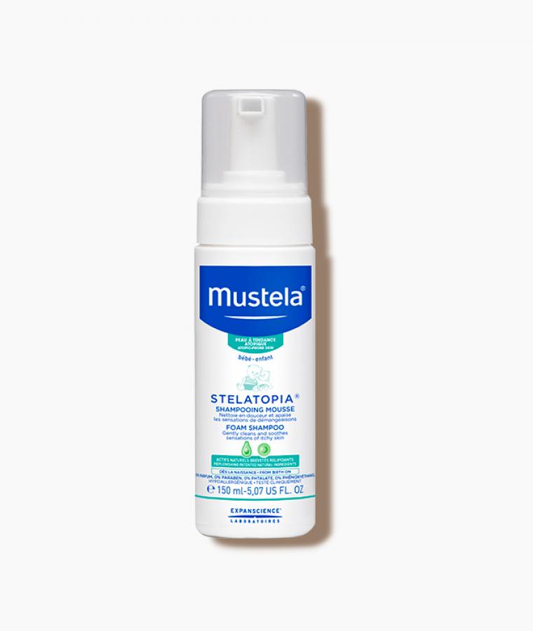 Mustela Stelatopia Foam shampoo for babies with atopic-prone skin